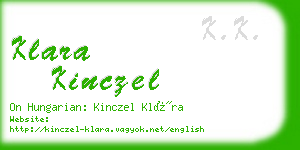 klara kinczel business card